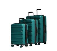 ANTLER - Logo Stripe Hard Shell Suitcase Set - Expandable Cabin, Medium & Large Luggage, Durable & Lightweight, 4 Spinner Wheels - Adjustable Handle, TSA Lock - Deep Teal