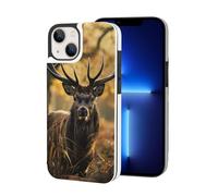 Antler Red Deer Printed Phone Cases for iPhone 13 Mini Wallet Case 5.4 inch Magnetic Clasp Flip Leather Shockproof Phone Case Cover with Card Slots Holder