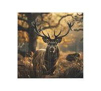 Antler Red Deer Printed Square Jigsaw Puzzle 16x16 CM, Puzzle Challenging Game for Adults Gifts, Family Fun Decorative Wall Decor