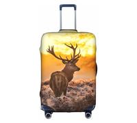 Antler Red Deer Printing Large Luggage Cover, Protective Washable Suitcase Cover with Concealed Zipper Fits 18 to 32 Inch