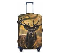Antler Red Deer Prints Elastic Luggage Cover with Invisible Zippers - Universal Suitcase Protector for Travel, Business Trips, XL(29-32inch Suitcase)