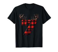 Antler Seven Lumberjack Plaid Birthday Forest T-Shirt