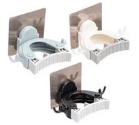 Antler Shape Mop Holder Free Hook 3 Pcs Punch Wall Mounted for Broom | Adhesive Ppr ABS Build, Traceless Installation, Small Side Hooks, for Kitchen and Laundry Rooms