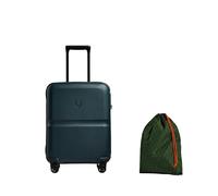 ANTLER Single Stripe Hard Shell Cabin Suitcase + Laundry Bag - 55x40x20cm 39L, Lightweight, 4 Spinner Wheels, TSA Lock - Carry On Luggage Approved by easyjet, Ryanair & British Airways - Indigo Blue