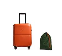 ANTLER Single Stripe Hard Shell Cabin Suitcase with Laundry Bag - 55x40x20cm 39L, Lightweight, 4 Spinner Wheels, TSA Lock, Carry on Luggage, Ember Orange