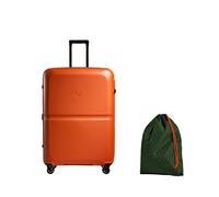 ANTLER Single Stripe Hard Shell Large Suitcase + Laundry Bag - 81x56x34cm 144L, Expandable, Lightweight, 4 Spinner Wheels, TSA Lock - Durable Large Check in Luggage - Ember Orange