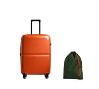 ANTLER Single Stripe Hard Shell Medium Suitcase + Laundry Bag - 68x46x31cm 89L, Expandable, Lightweight, 4 Spinner Wheels, TSA Lock - Durable Check in Luggage - Ember Orange