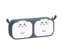 Antler Soap Box with Integrated Hooks for Efficient Bathroom Organization (double blue)