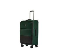 ANTLER - Soft Stripe 2.0 Medium Suitcase - Adjustable Handle, 4 Spinner Wheels, Lightweight, TSA Lock - Recycled Polyester Luggage - 71cm, Antler Green