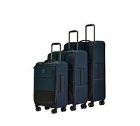 ANTLER - Soft Stripe 2.0 Suitcase Set - Cabin, Medium & Large, Durable & Lightweight, 4 Spinner Wheels - Adjustable Handle, TSA Lock, Recycled Polyester Luggage - Indigo Blue