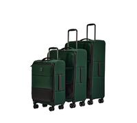ANTLER - Soft Stripe 2.0 Suitcase Set - Cabin, Medium & Large, Durable & Lightweight, 4 Spinner Wheels - Adjustable Handle, TSA Lock, Recycled Polyester Luggage - Antler Green