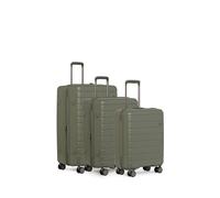 ANTLER - Stamford 2.0 Hard Shell Suitcase Set - Cabin, Medium & Large, Durable & Lightweight, 4 Spinner Wheels - Adjustable Handle, TSA Lock, Green