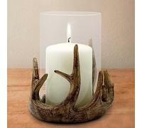 Antler Tealight Pillar Glass Candle Tea Light Holder Christmas Decoration Gift