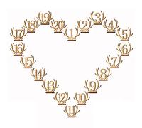 Antler Wedding Table Number Set, DesignerBox 1-20 Animal Antler Shape Deer Horn Wooden Table Numbers with Holder Base for Reception Stands Décor for Wedding Events Birthday Party (1-20 Pack)