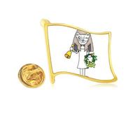 Antlers Bastet Bell Garland Golden Metal Flag Lapel Pin Badge