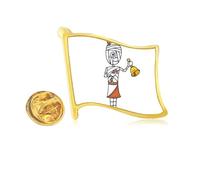 antlers bell crutch Golden Metal Flag Lapel Pin Badge