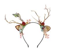 Antlers Branches Headband Fairy Deer Flower Crowns Headpiece for Kids Bohemian Headwear Forest Elf Goddess Hair Hoop Christmas Wedding Party Hair Accessories