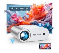 Antmap Mini Projector with WiFi and Bluetooth, Portable Mini Projector for Phone Native 1080P Bluetooth Projector Wireless WiFi Compatible with Phone/Tablet/Laptop/TV Stick/Game Console
