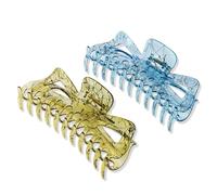 Antmoilios Extra Large Claw Clips for Thick Hair, 6.3 Inch Strong Hold Matte Jumbo Accessories for Women Long Curly Hair Cute Nonslip French Giant Big Jaw Clip for Heavy Duty Hair XL Huge(Blue Yellow)