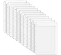 Antner 12PCS A5 Binder Pockets No Zipper 6-Hole Budget Cash Envelopes for Small Refillable Notebook, Zipless A5 Planner Inserts Binder Pouches Loose Leaf Money Organizer Bags for Saving Challenge