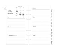Antner 2025 Weekly & Monthly A6 Planner Refill 3-3/4" x 6-3/4", January 2025 - December 2025, 12 Months Calendars with Monthly Tabs, 6-Hole Punched A6 Binder Inserts, Compact/Personal/Portable Size