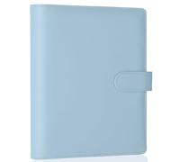 Antner A5 Notebook Binder 6 Ring Photocard Binder Cover for A5 Planner Inserts, PU Leather Refillable A5 Budget Binder Loose Leaf Personal Organizer Binder with Magnetic Buckle, Airy Blue