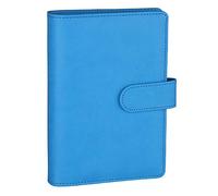 Antner A6 6-Ring Refillable Binder for A6 Refill Sheets, Synthetic Leather Personal Planner, Money Organizer, Budget Binder with Magnetic Buckle Closure, Blue