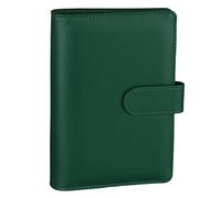 Antner A6 Notebook Binder 6 Ring Refillable Budget Planner Cover for A6 Refill Paper, PU Leather Loose Leaf Personal Planner Wallet Money Organizer Binder with Magnetic Buckle Closure, Dark Green
