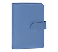 Antner A6 Notebook Binder Refillable 6 Ring Budget Binder Cover for A6 Refill Paper, PU Leather A6 Binder Loose Leaf Personal Planner Organizer Binder Cover with Magnetic Buckle, Glitter Blue