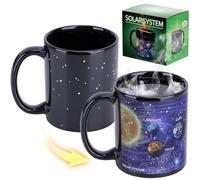 Antner Heat Changing Solar System Coffee Mug 12oz Magic Heat Sensitive Color Changing Ceramic Cup, Hand Wash Only, Astronomy Gifts for Men Women