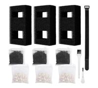 ANTOBLE Aquarium Filter Media, 3 Set Foam Filter Block A1376 Carbon Refills Ceramic Rings Compatible with Fluval Flex EVO SPEC Betta Desktop Aquarium Series (Includes 2 Brushes)