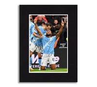 Antoine Semenyo & Bernardo Silva Manchester City 2026 FA Cup Signed 8x6 Inch Mounted Photo Print With Pre Printed Signature That Would Make A Great Gift For Any Fan And Is Ready To Be Framed.