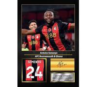 Antoine Semenyo Printed Signed Poster - AFC Bournemouth & Ghana Midfielder Tribute Wall Art with Jersey - Premier League Football Memorabilia for Fans & Collectors, A4 Poster Print (297x210mm)