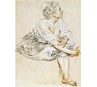 Antoine Watteau Seated Young Woman Unframed Wall Art Print Poster Home Decor Premium