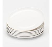AntoKueh Ceramic Dinner Plates Set of 6, White Salad Plates 8.2 Inch/20.8cm Round - Scratch, Chip Resistant & Lead-Free, Dishwasher & Microwave Safe for Steak, Dessert, Pasta, Festive Table Setting