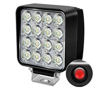 antom LED Work Light 12/24/48 V LED Spotlight Independent Waterproof IP68 Switch Pivoting Mounting Bracket for Excavators, Tractors, Tractors, Forklifts, ATV, Trucks, Off-Road