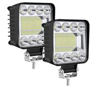 AnTom LED Work Lights 2 X 4 inch 132W LED Auxiliary Lights 12V 24V floodlight Waterproof IP68 Cold White Offroad Headlights for SUV, UTV, Excavator Tractors ATV Offroad