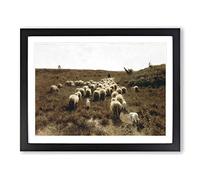 Anton Mauve The Return of the Flock Classic Painting Framed Print | A2 Black Framed Wall Art | Ready to Hang | Classic Historical Picture | Living Room Bedroom Lounge Office