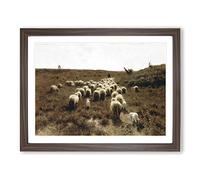 Anton Mauve The Return of the Flock Classic Painting Framed Print | A3 Walnut Framed Wall Art | Ready to Hang | Classic Historical Picture | Living Room Bedroom Lounge Office