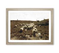 Anton Mauve The Return of the Flock Classic Painting Framed Print | A4 Oak Framed Wall Art | Ready to Hang | Classic Historical Picture | Living Room Bedroom Lounge Office