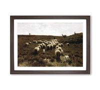 Anton Mauve The Return of The Flock Framed Print | A2 Walnut Framed Wall Art | Ready to Hang | Modern Nature Picture | Living Room Bedroom Lounge Office