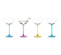Anton Studio Designs Gala Handmade Cocktail Martini Glasses Perfect for Martinis, Manhattans, and Daiquiris - 250 ml - Multi-Coloured - Set of 4 Elegant Cocktail Glasses