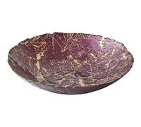 Anton Studio Designs - Gold Marble Bowl - Diameter 33 cm - Gold and Purple Decorative Glass Bowl for Home and Holiday Decoration