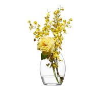 Anton Studio Designs Highbury Handcrafted Traditional Decorative Glass Flower Vase, 23.5 cm, Clear, Housewarming or Wedding Gift