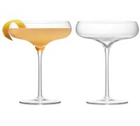 Anton Studio Designs Juno Handcrafted Contemporary Champagne Coupe, 300 ml, Clear, Set of 2, Perfect for Weddings