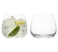 Anton Studio Designs Juno Handcrafted Contemporary Double Old Fashioned Tumbler, 450 ml, Clear, Set of 2, Whiskey/Spirits Glasses