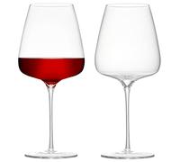 Anton Studio Designs Juno Handcrafted Unique Red Wine Glasses, 600 ml, Clear, Set of 2, Unique Birthday or Wedding Gift
