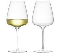 Anton Studio Designs Juno Handcrafted Unique White Wine Glasses, 450 ml, Clear, Set of 2, Unique Birthday or Wedding Gift