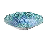 Anton Studio Designs - Mandala Glass Bowl - Diameter 33.5 cm - Multi Coloured Decorative Bowl for Home and Holiday Decoration