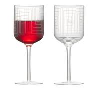 Anton Studio Designs Maze Handcrafted Contemporary Wine Glasses, 250 ml, Clear, Set of 2, Unique Birthday or Wedding Gift